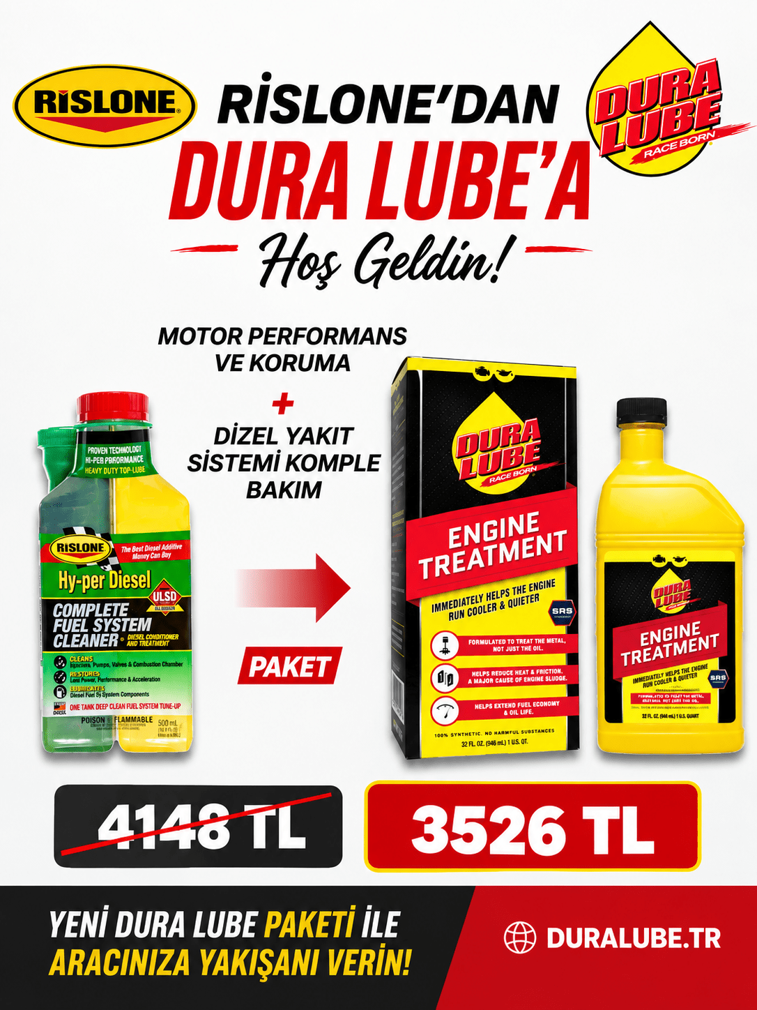 Motor Performans ve Koruma + Dizel Yakıt Sistemi Komple Bakım - DURA LUBE TÜRKİYE